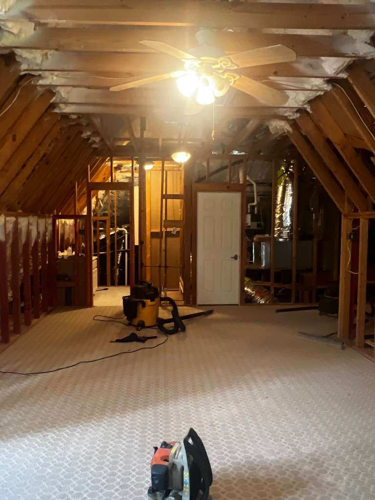 Attic renovation in progress